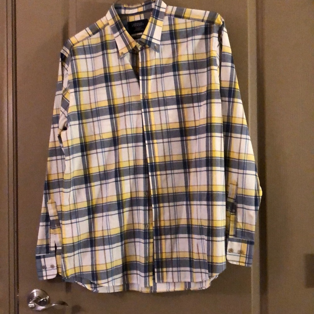 Mens LS plaid button down